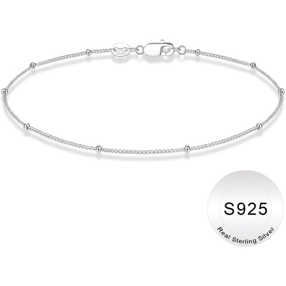 S925 Sterling Silver Womens Bracelet 7.5 Inches Hypoallergenic Durable Elegant G - Picture 1 of 7